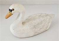 Vintage Signed Handcrafted Wooden Swan Decoy