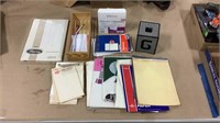 Lot of miscellaneous office supplies with knitted