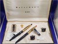 Waterman's 24kt Gold Plated Pen Set Cufflinks More