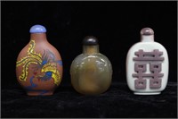 Lots of 3 Vintage Chinese Snuff Bottle