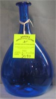 Antique cobalt blue hand blown liquor decanter