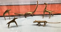 African brass animal figurines