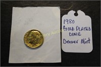 1980 GOLD PLATED ROOSEVELT DIME