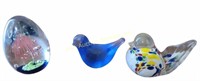 Prestige art glass 1996 bird, blue art glass