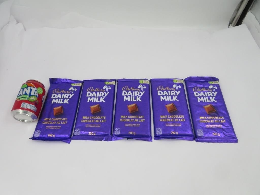 5 grosses barres de chocolat Dairy Milk 200g