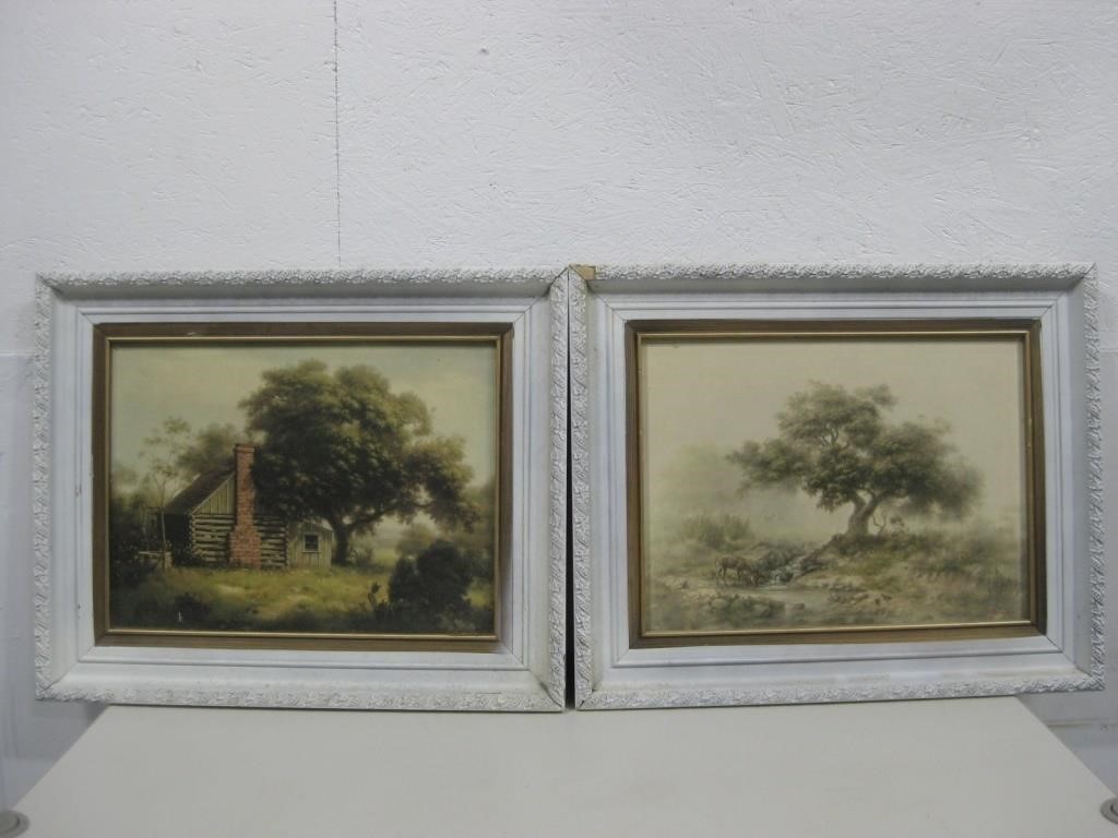 Two 17"x 21" Framed Canvas Landscape Prints