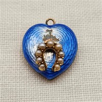 Guilloche Enamel Heart Hair Locket