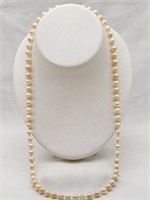 Pearl Necklace w/ White 14K Gold Clasp 25"
