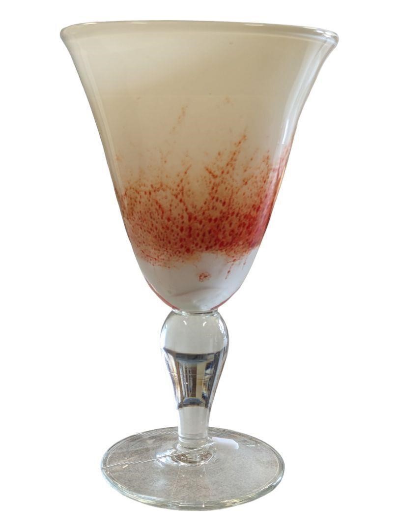 Hand Blown Art Glass Goblet