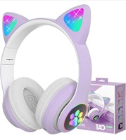 ($29) Wireless Headphones,BREIS Cat Ear LED