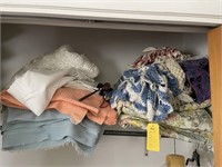 Blankets,Rug, Shower Curtain- 2 lg stacks