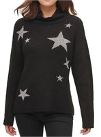 New DKNY Women's Star Turtleneck Pullover, Large,