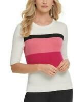 New DKNY Women's Colorblock Elbow Sleeve Sweater,