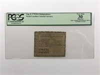 1778 North Carolina $1/4 Colonial Note PCGS VF30
