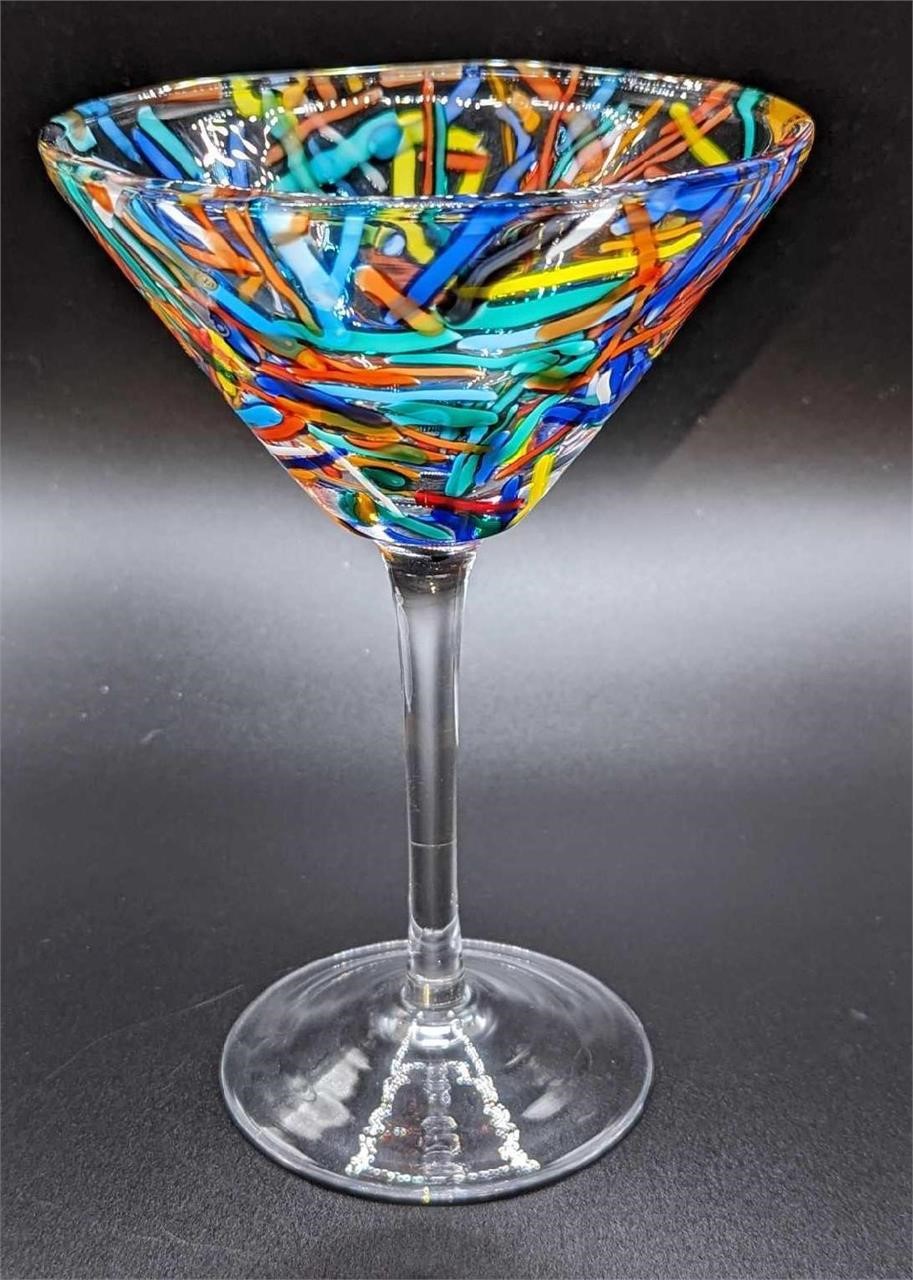 Glass Confetti Martini Glasses B