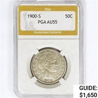 1900-S Barber Half Dollar PGA AU55