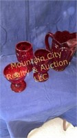 Moon and Stars Collectibles- Red- pitcher, glasses