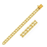 14k Gold Dual Row Rope Bracelet