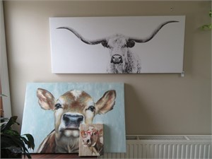 3 canvas cow prints