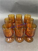 Vintage Amber Drinking Glasses