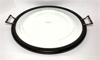Etched Mirrored Platter with Handles