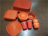 Mostly Redish Orange Tupperware Containers