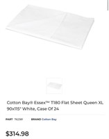 CottonBay Essex Case of 24 Flat Sheets