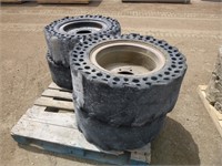Skid Steer Solid Tires W/ Wheels