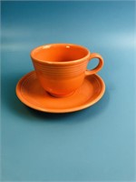 Fiesta Tea Cup and Saucer Orange