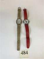 MINNIE MOUSE WRISTWATCH WITH RED LEATHER BAND