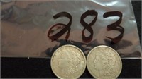 2) 1921 S&D Morgan Silver Dollars