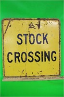 Stock Crossing Metal Road Sign