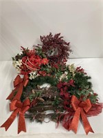 Lot of Christmas Floral Decor