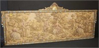 Antique French Tapestry 24.5" x 5' painted frame
