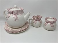 The Haldon Group Ribbon Bow Tea Set Teaset