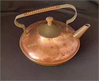 Vintage Copper and Brass Plated Teapot / Kettle
