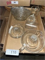 (1) Large, (1) Small Glass Juicer, Candy Dish and