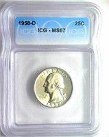 1958-D Quarter ICG MS67 LISTS $200