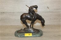 Bronze ‘End of Trail’ Indian on Horse Sculpture 9"