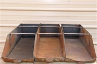 3 Vintage metal hardware bins