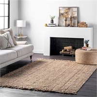 (N) Natura  Chunky Jute Area Rug, 4x6 ft