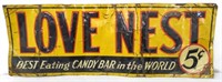 Love Nest Candy Bar Tin Sign 10x28