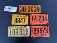 1927, 1937, 1941, & 1952 Illinois License Plates