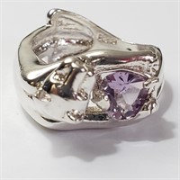 $240 Silver Amethyst Ring