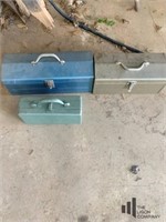 Three Metal Tool Boxes