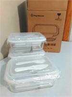 Prep Naturals 3 Compartment Glass Packing Lunches
