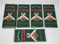 5) ANTIQUE BOXES TINSEL ICICLES W/ BOX