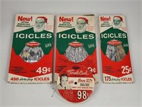 4) VINTAGE BOB HOPE TINSEL ICICLES W/ BOX