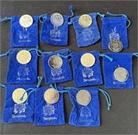 Group of 11 Disney's 35th anniversary coins