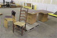 (2) Tables Approx 42"x42"x29", W/ (3) Chairs, (1)
